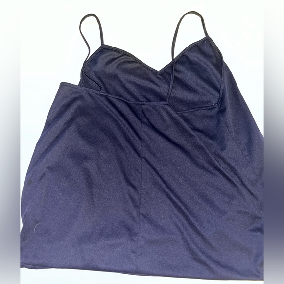 Satin Blue Spaghetti Strap Shirt - Picture 2 of 2